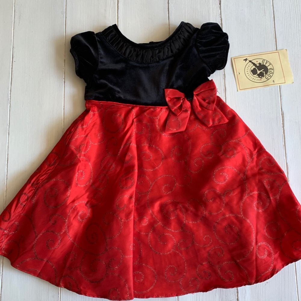 Valentines day Baby Girl Dress Party Red Black